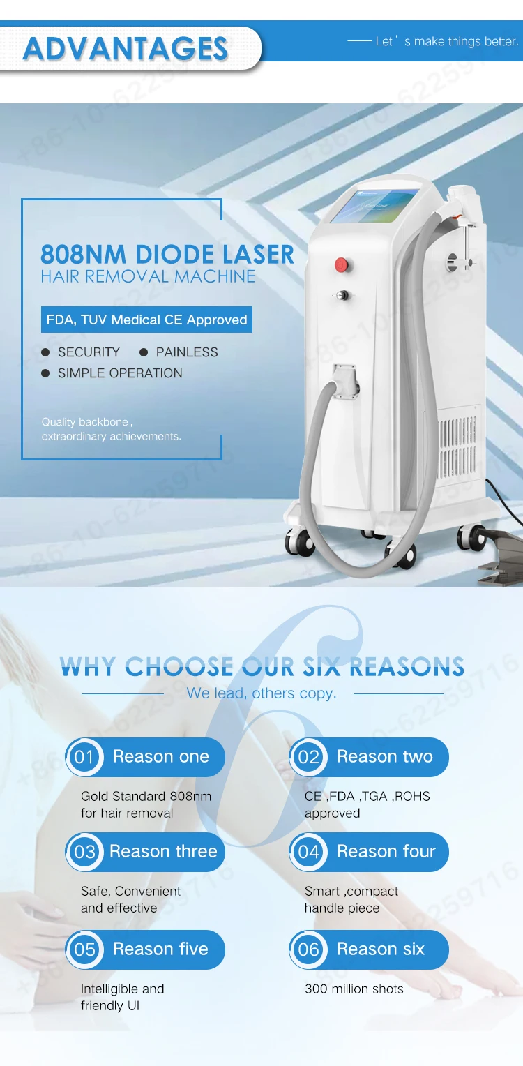 808nm Lumenis Light Sheer Machine Depilatory Painless Pussy Diode Laser