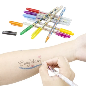 Manual Tattoo Gel For Skin Non Toxic Glowing Metallic Marker Pen View Tattoo Gel Pen Oem Product Details From Shenzhen Kaihongyu Stationery Co