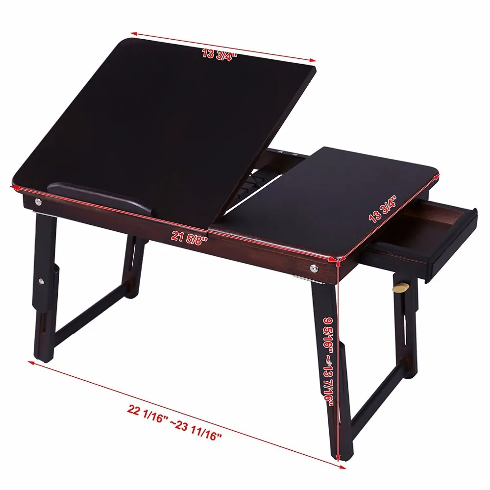 Office Furniture Solid Wood Folding Laptop Lap Desks With Flip Top