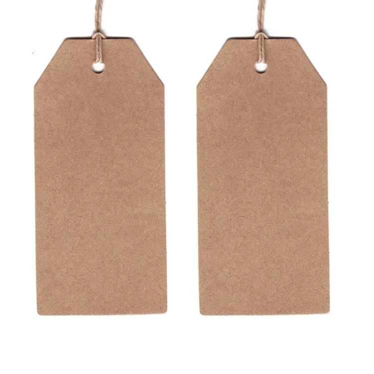 Custom Reusable Die Cut Brown Kraft Paper Hang Tags With String - Buy ...