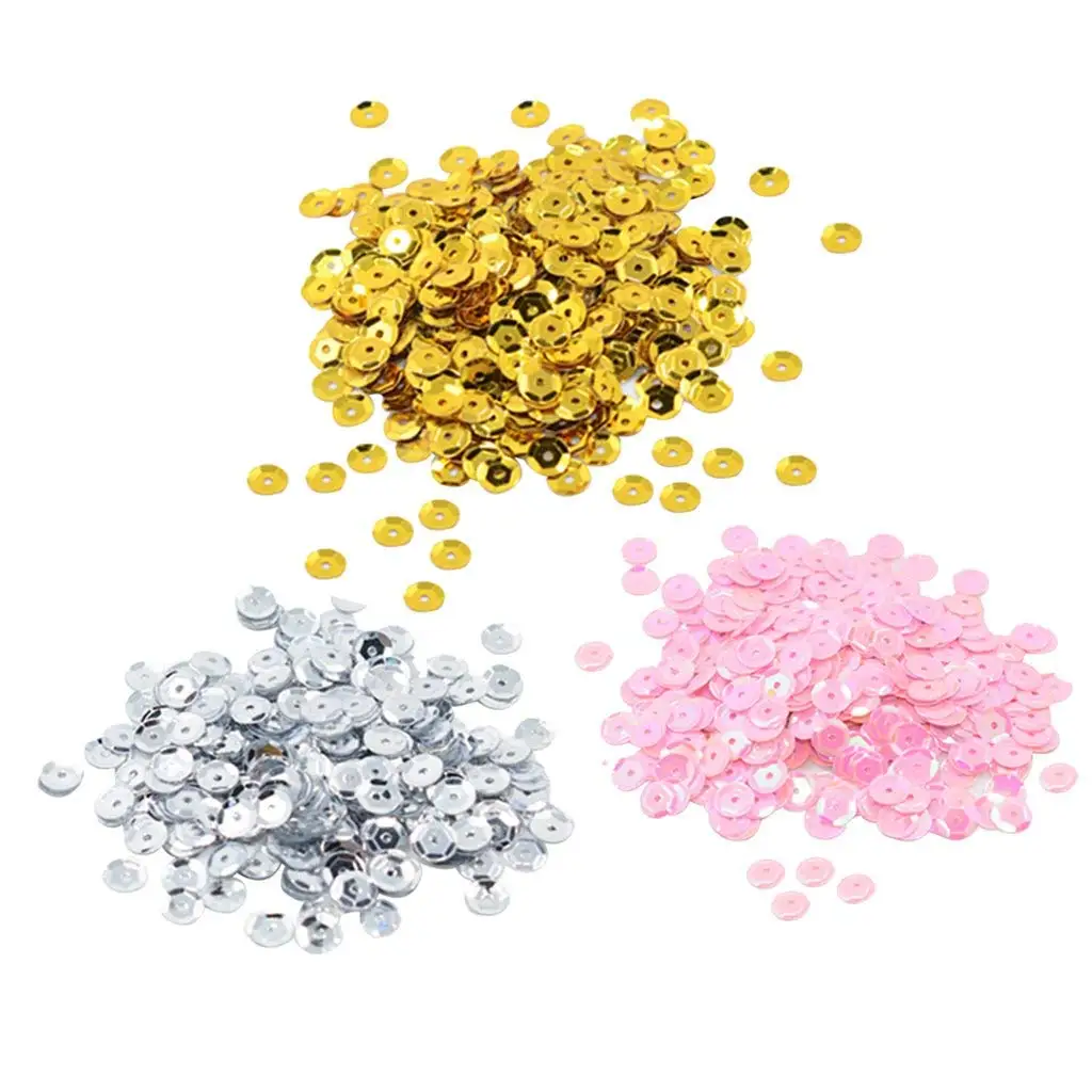 15mm x 15mm Jili Online 15mm Sparkling Shell Loose Sequins Paillettes Sewing DIY Wedding Craft Decoration Gold
