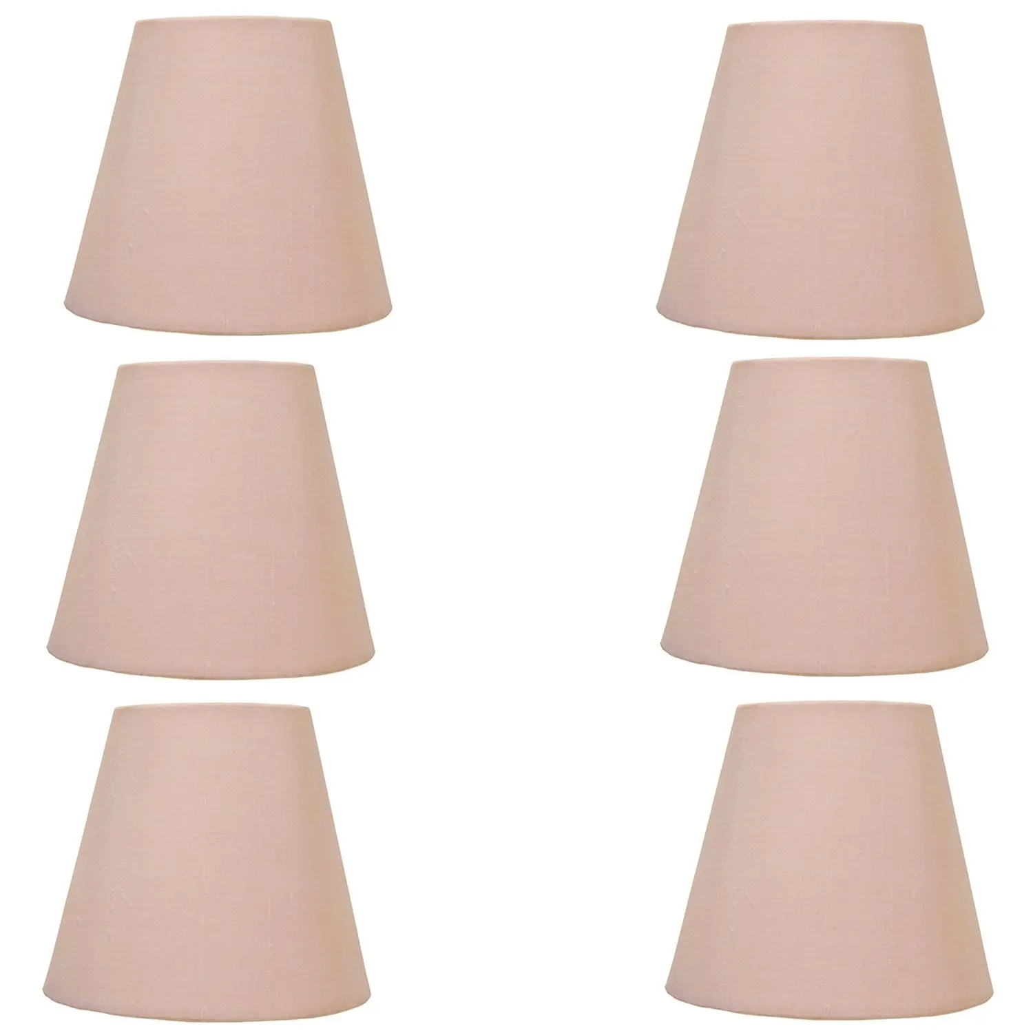 Upgradelights Chandelier Lamp Shades Clip on 5 Inch Soft Pink Silk Set of Six Clips Onto Bulb (Uib#20)