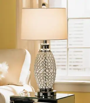 1015 6 Exquisite Transitional Style Fantastic Beaded Faux Crystal Table Lamp With Simple White Drum Shade 1015 6 Exquisite Transitional Style Fantastic Beaded Faux Crystal Table Lamp With Simple White Drum Shade