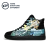 IDX Hot Sale High Quality Comfortable Light Weight Microfiber Unisex High Top Graffiti Canvas Shoes Custom Casual Sneakers
