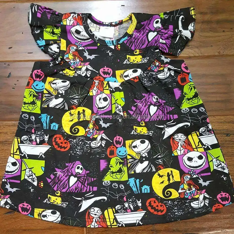 Hot Sale Cotton Baby Nightmare Before Christmas Dress Lovely Toddler