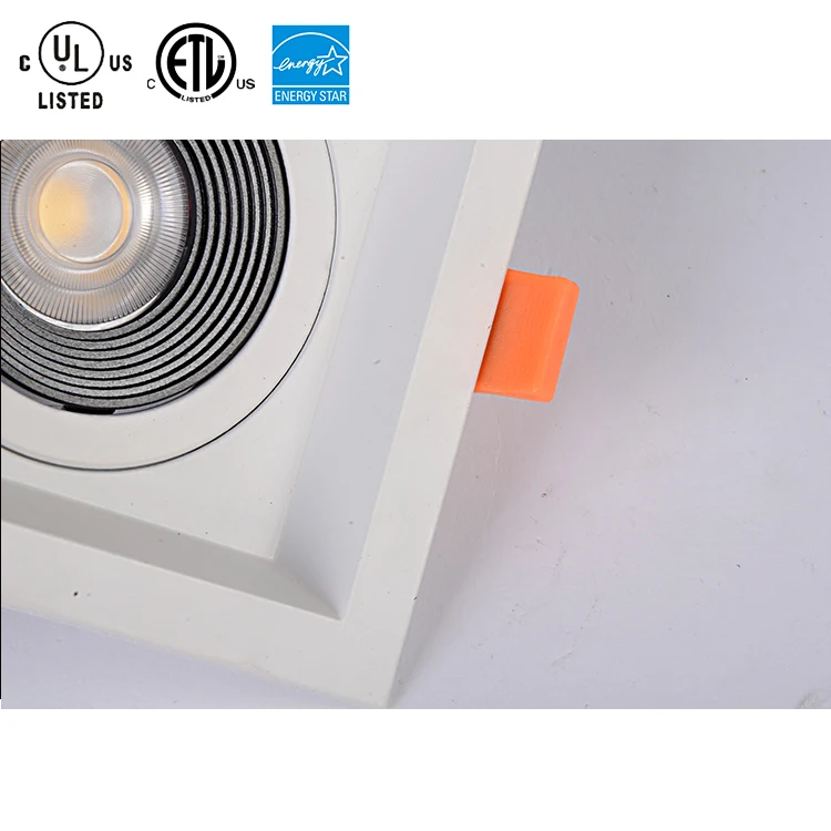 Multiple recessed white square single head dimmable downlight 15W