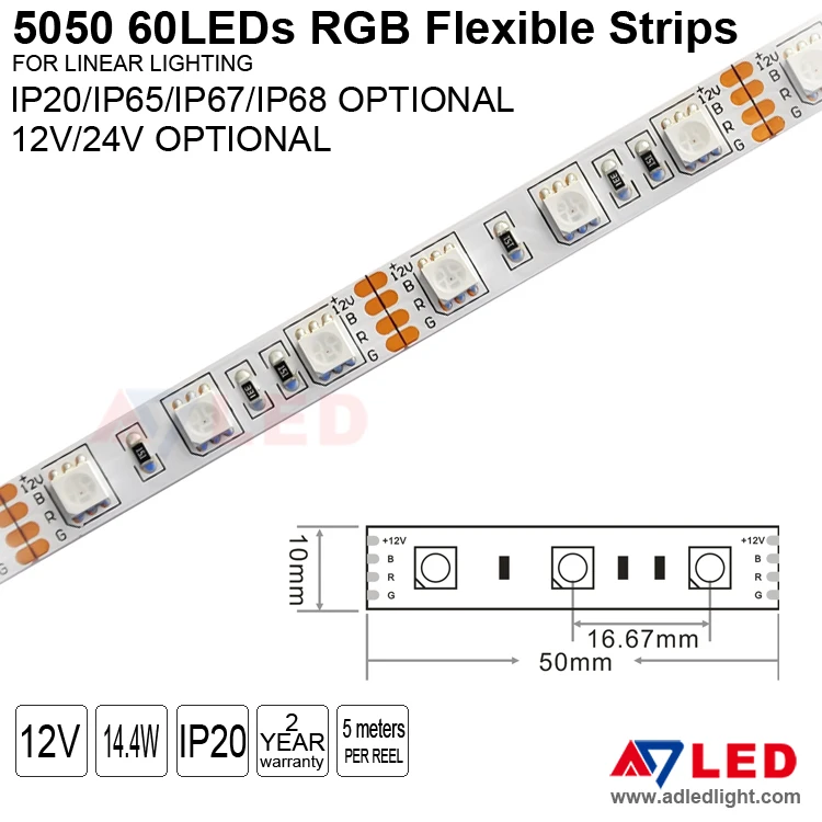 Led tape light ul 12v 24v 5050 smd 60leds IP67 milky silicone tube led strip rgb