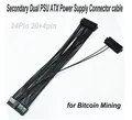 24Pin 20 4pin Dual PSU ATX Power Supply Adaptor Cable Connector for Mining 30cm Free shipping