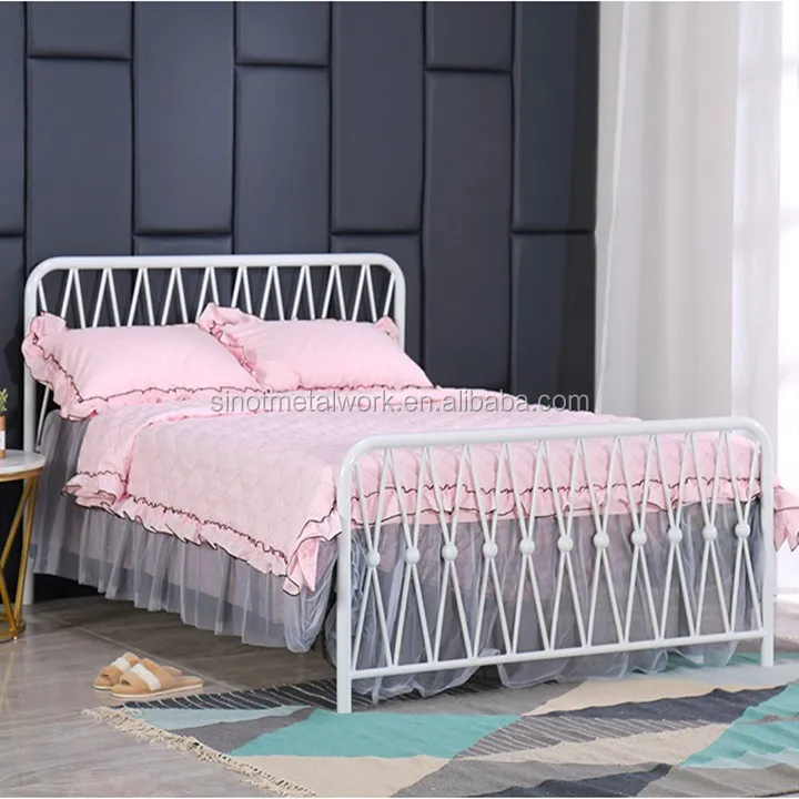 Modern Bed Frames Queen Size Bed For Sale White Wrought Iron Bed 