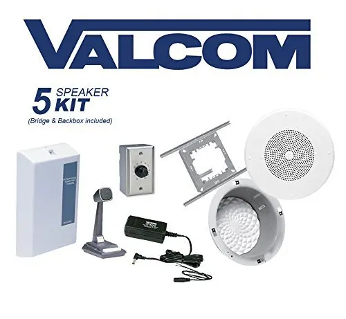 Buy Valcom 5 Ceiling Speaker Overhead Amplified Paging System Kit