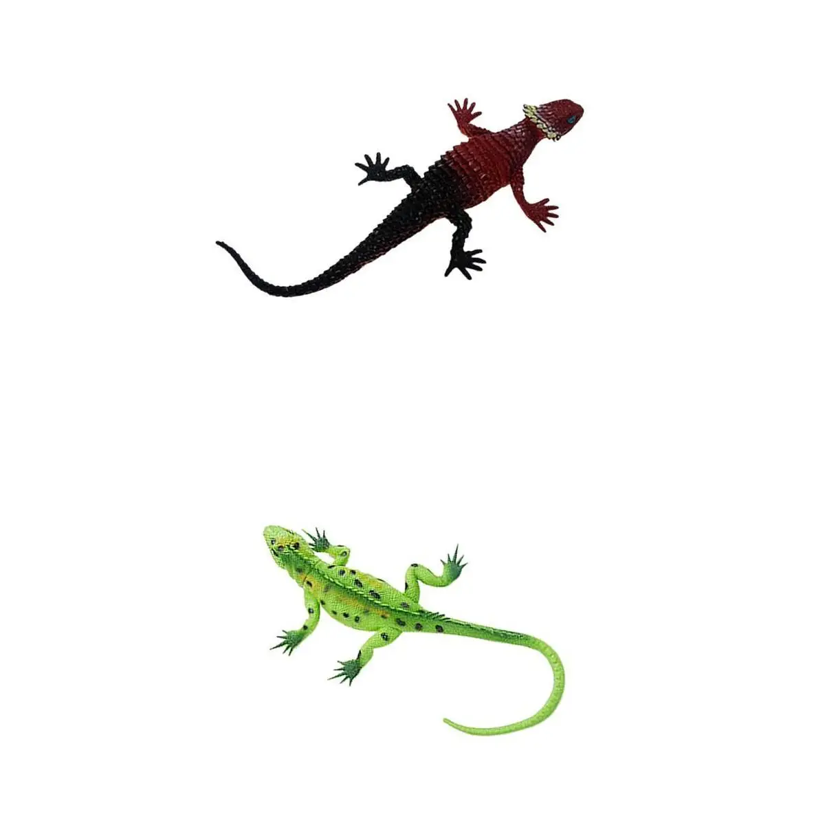2 X Bunte Lebendige Reptil Tier Gummi Eidechse Modell Pädagogisches Spielzeug