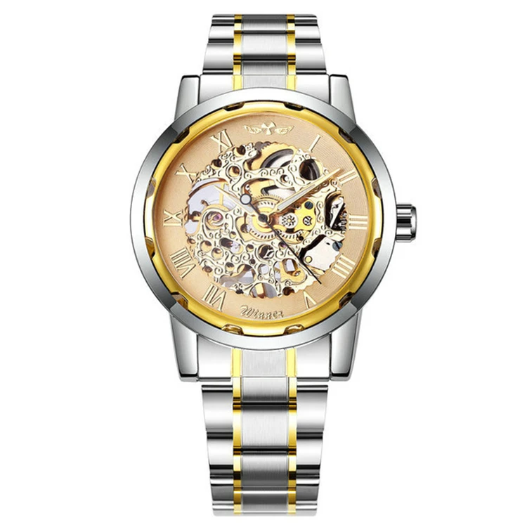 Hand watch golden best sale