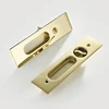 Pure Brass Sliding Door Locks Interior Bathroom / Living Room Door Hook Lock Invisible Recessed Door Lock set with keys CL-0498
