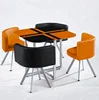 Space Saving Tempered Glass Dining Table Set with 4 Seaters Restaurant Coffee Shop