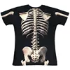 special design 100% cotton black skeleton printing t shirt