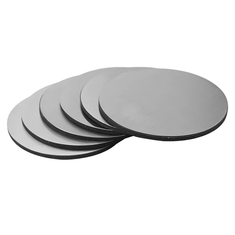 6-pack Stainless Steel Coasters W Holders Sets Of 6 Round Metal Drink 