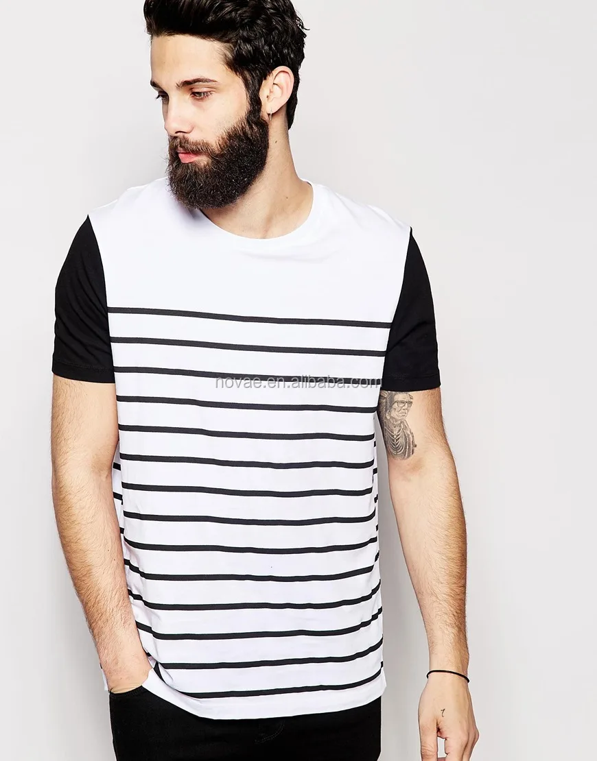 100% Cotton Jersey Mens Wholesale Striped T-shirt - Buy T-shirt 100% ...