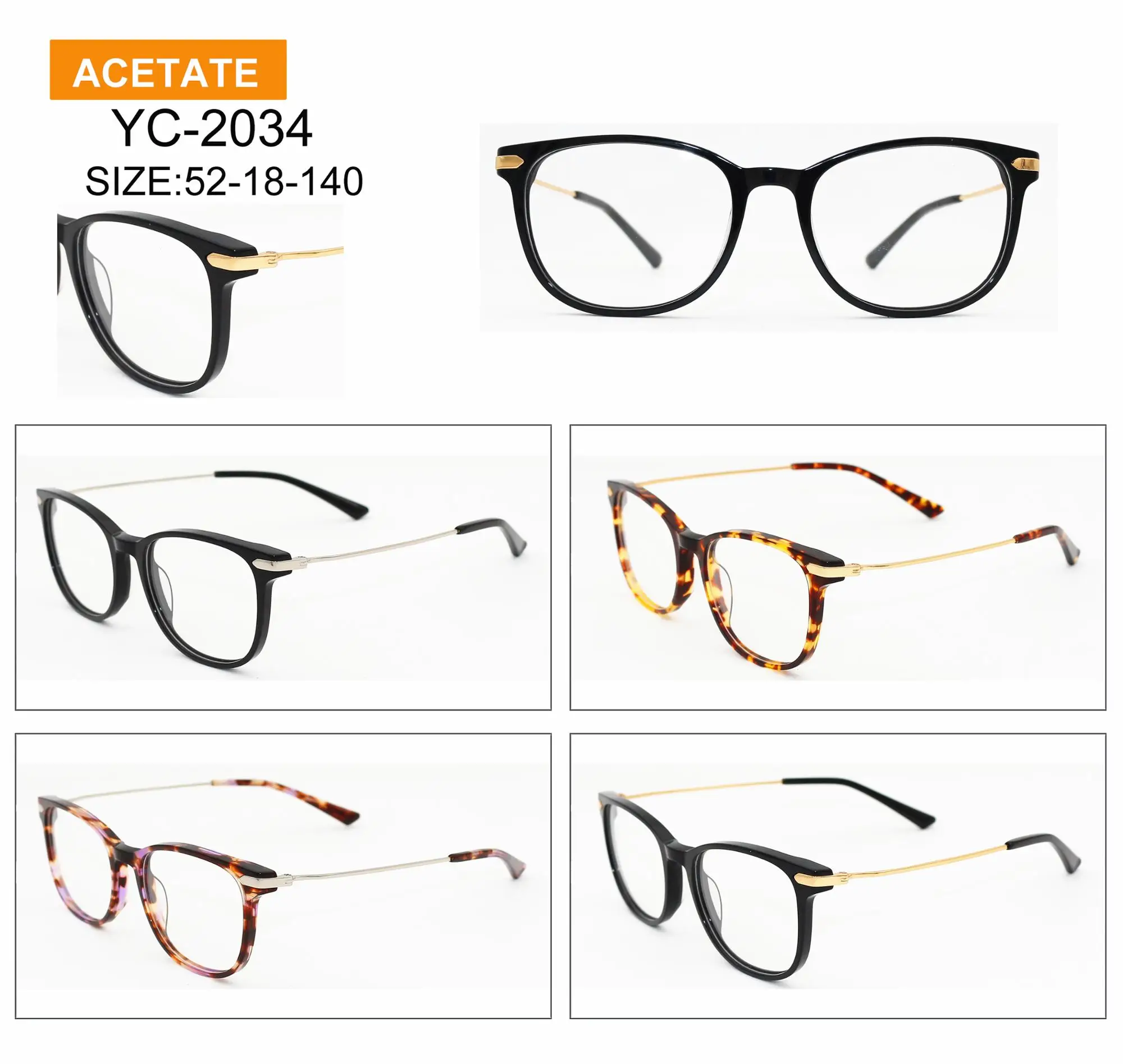 Classic Customized Cool Eyewear Optical Glasses Buying Eyeglasses