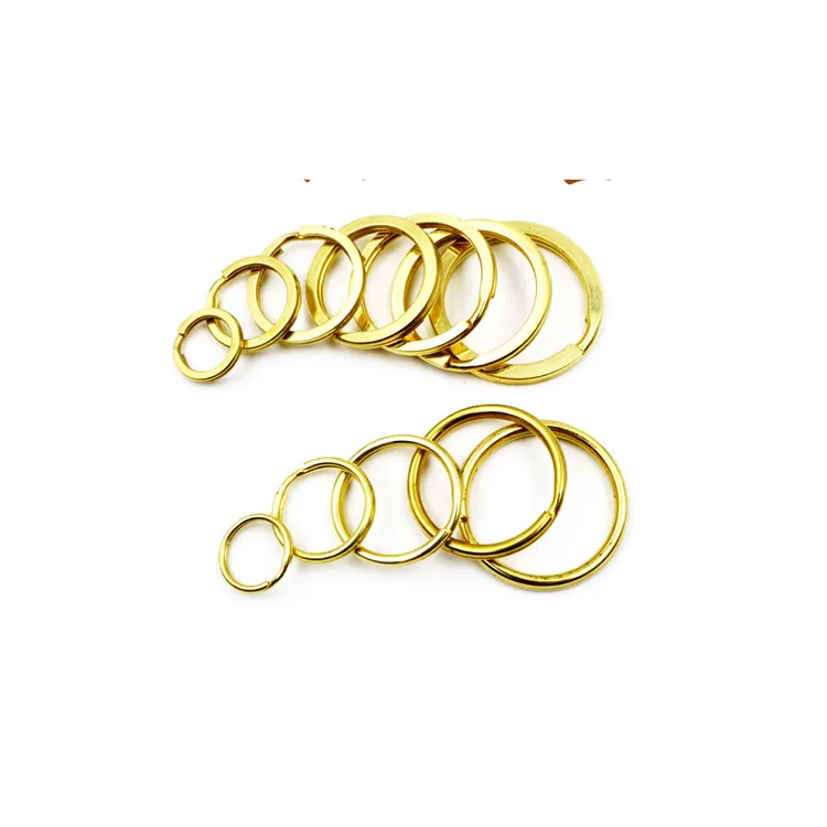 Thicken Polished High End Metal Flat Split Key Ring Custom Size Key Chain Pet Accessories