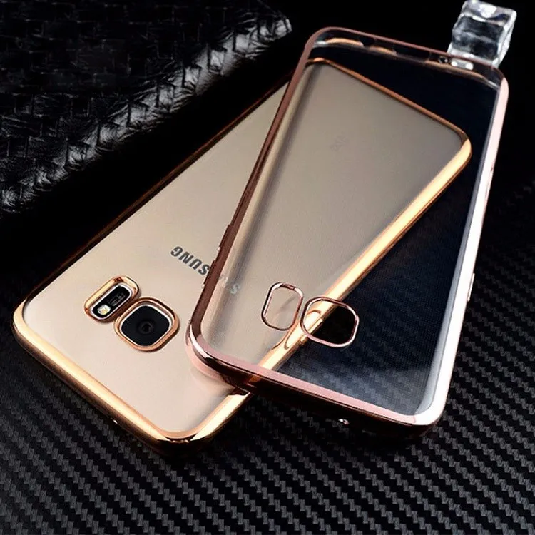 为三星 galaxy note 5 案例 s7 edge 手机电镀盖清除软