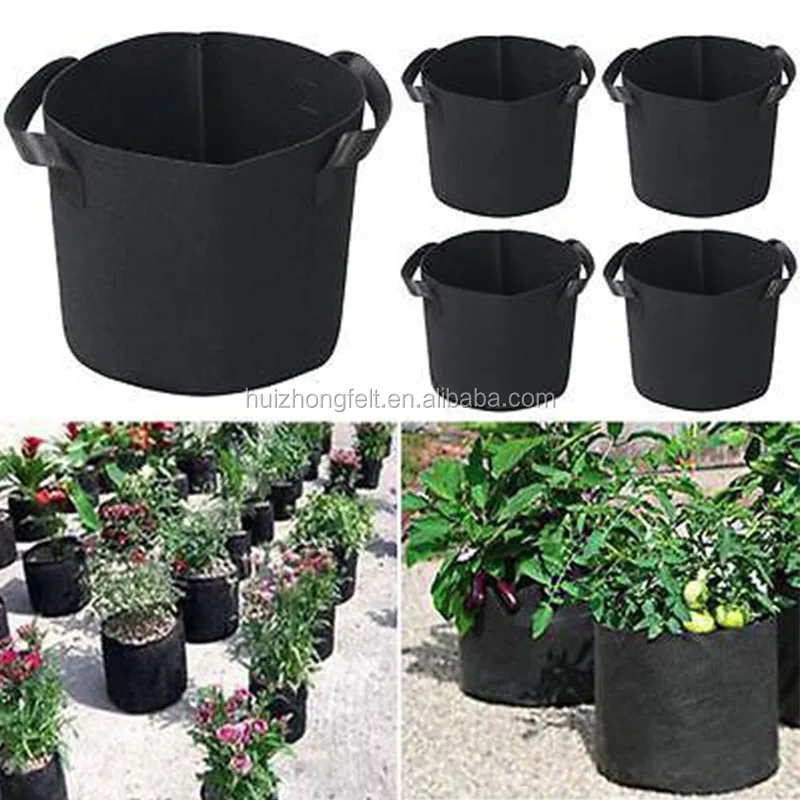 5,10,15,20 Gallon Felt Garden Grow Bags Felt Large Plant Pots Buy