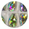Rhinestone factory 3230 pear shape transparent crystal AB strass foil flatback rhinestone glass sew on stone