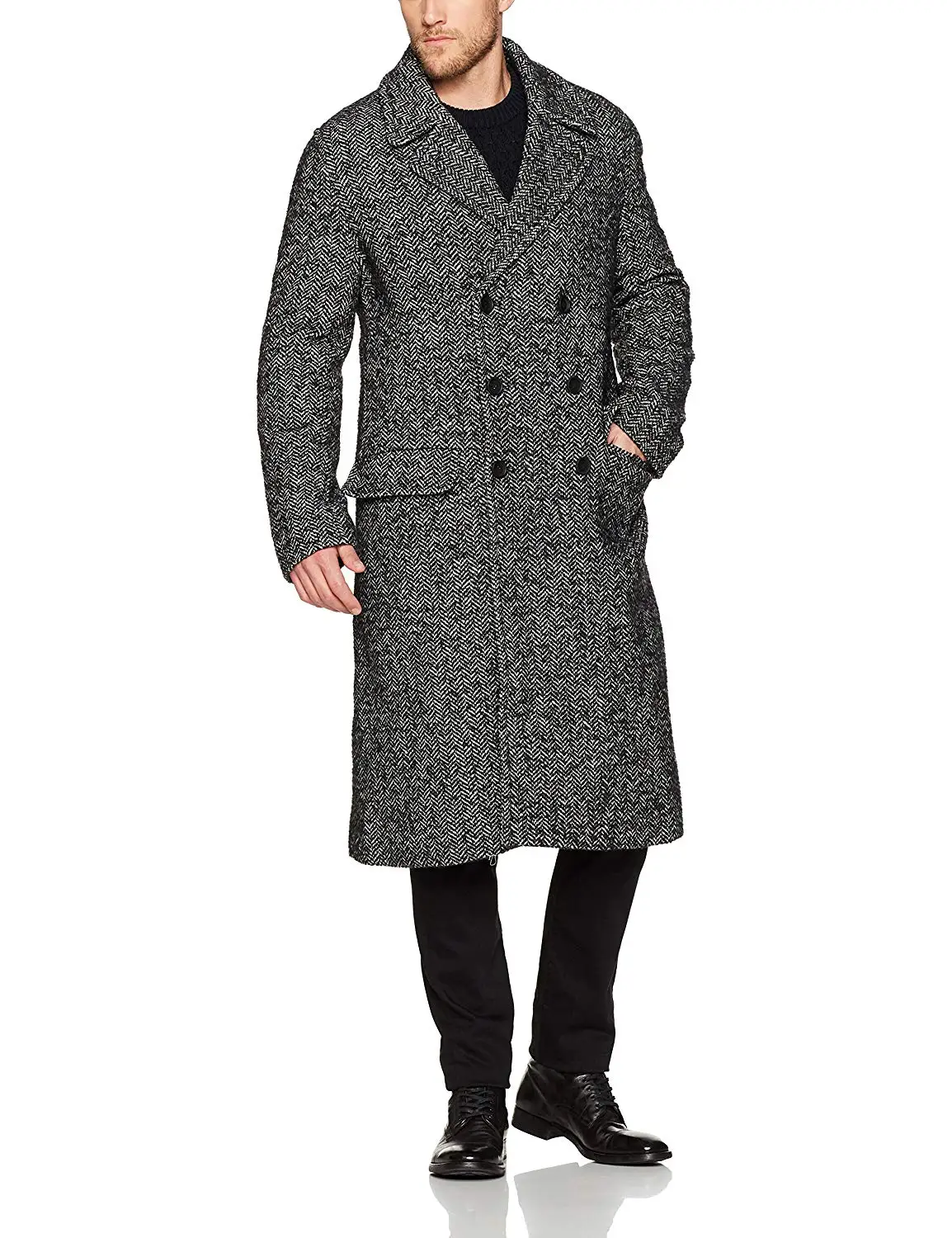 men's herringbone overcoat