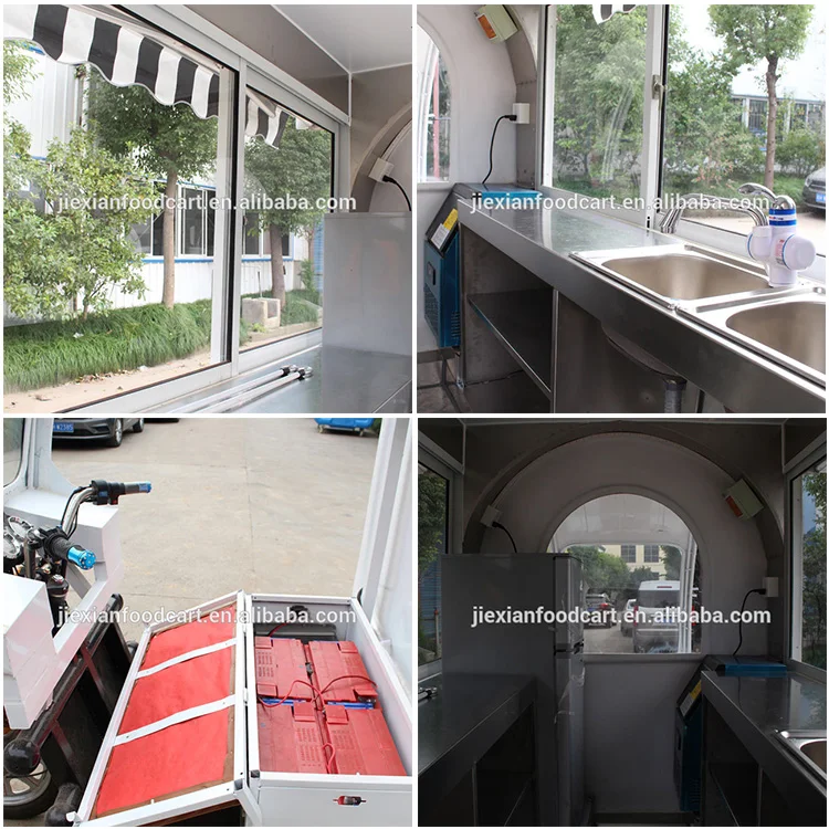 Jx Fr220gh Electric Tricycle Food Truck Mobile Food Trailer White Food Trucks For Sale In China