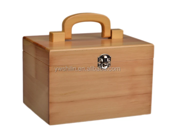 wooden box with handle