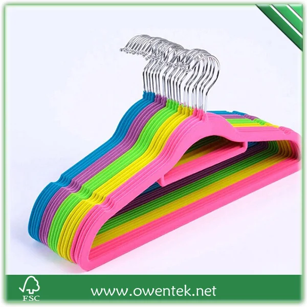 Nonslip Purple Velvet Hanger Plastic Clothes Hanger Cute Design Velvet