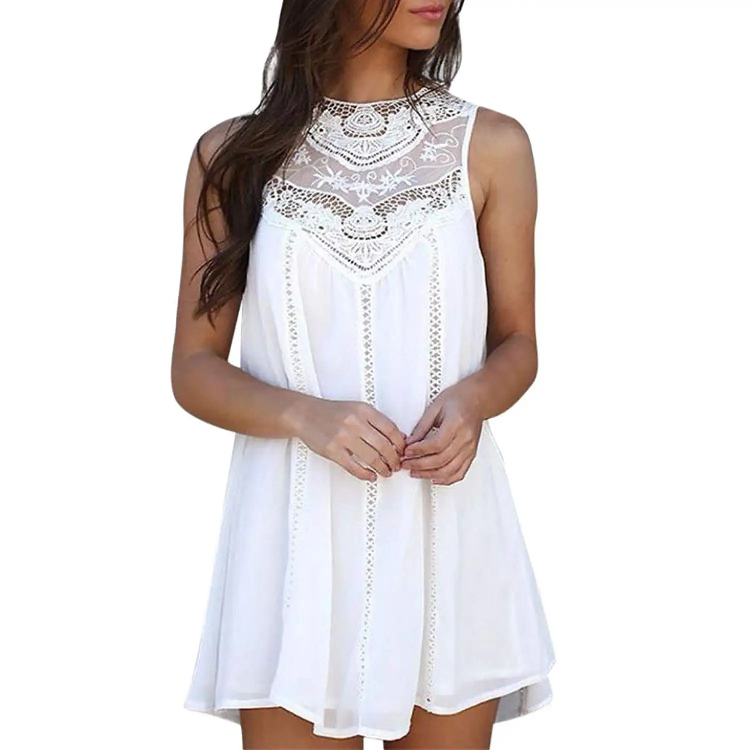 white bandeau swim suit
