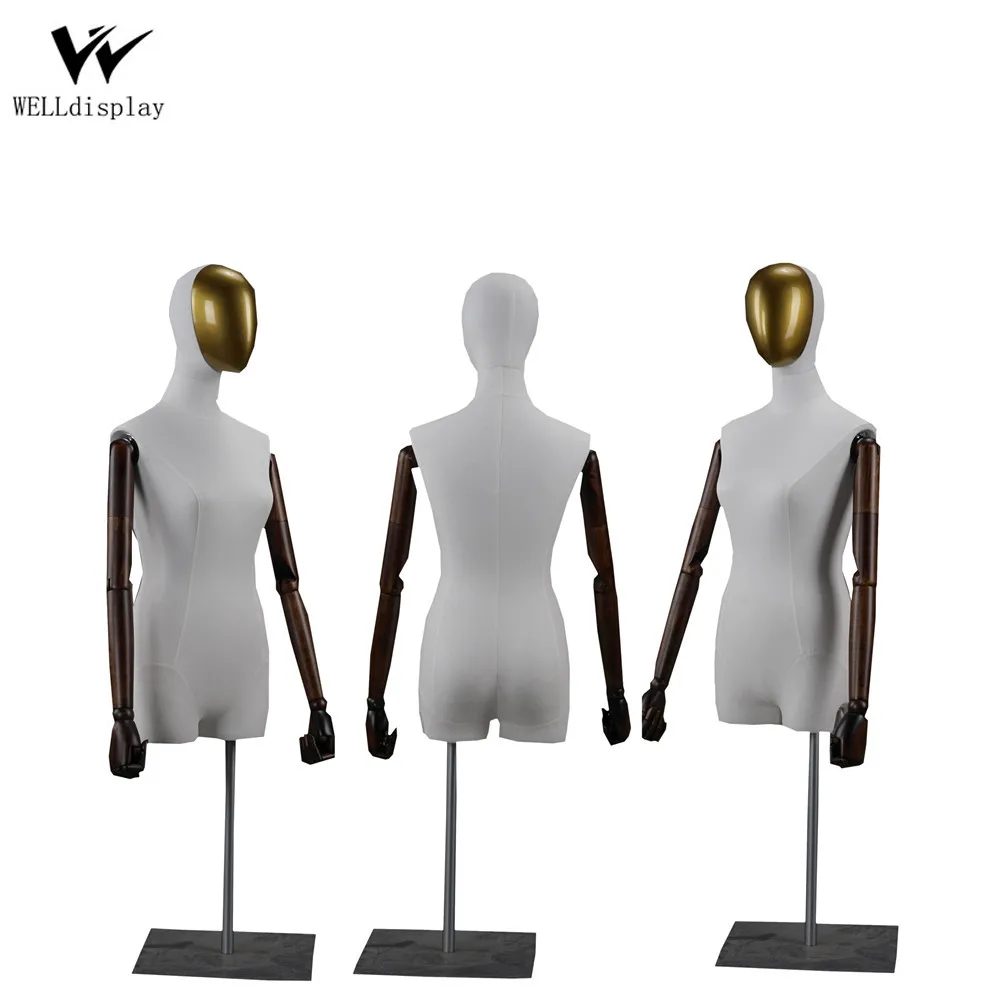Top Quality Dressmaker Body Form Female Bust Fabric Mannequin With