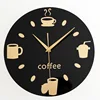 Fashion Creative Kitchen Clock Leisure Coffee Bean Cup Tableware Wall Clock Cutlery Bar Wall Clock