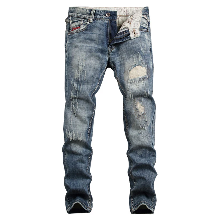 Hot Selling Fashion High-end High Quality Blue Slim Fit Jeans Men - Buy ...