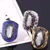 XY-CM1338 New Fashion Popular Genuine Snake Leather Jewelry shell pearl Ring