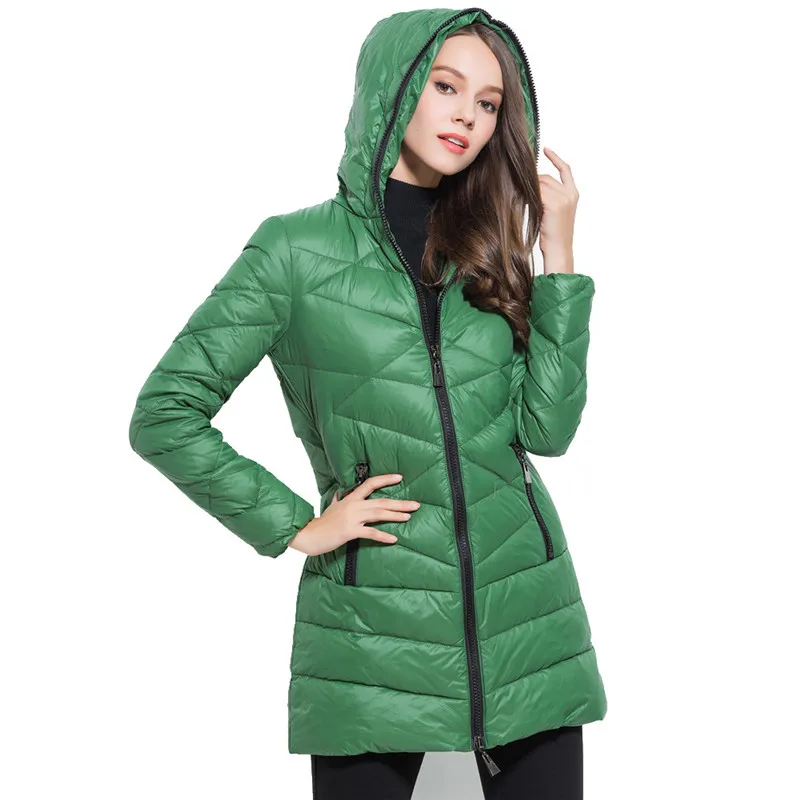 2016 New font b Winter b font White Duck Down Jacket Women Hooded Long Parka Warm
