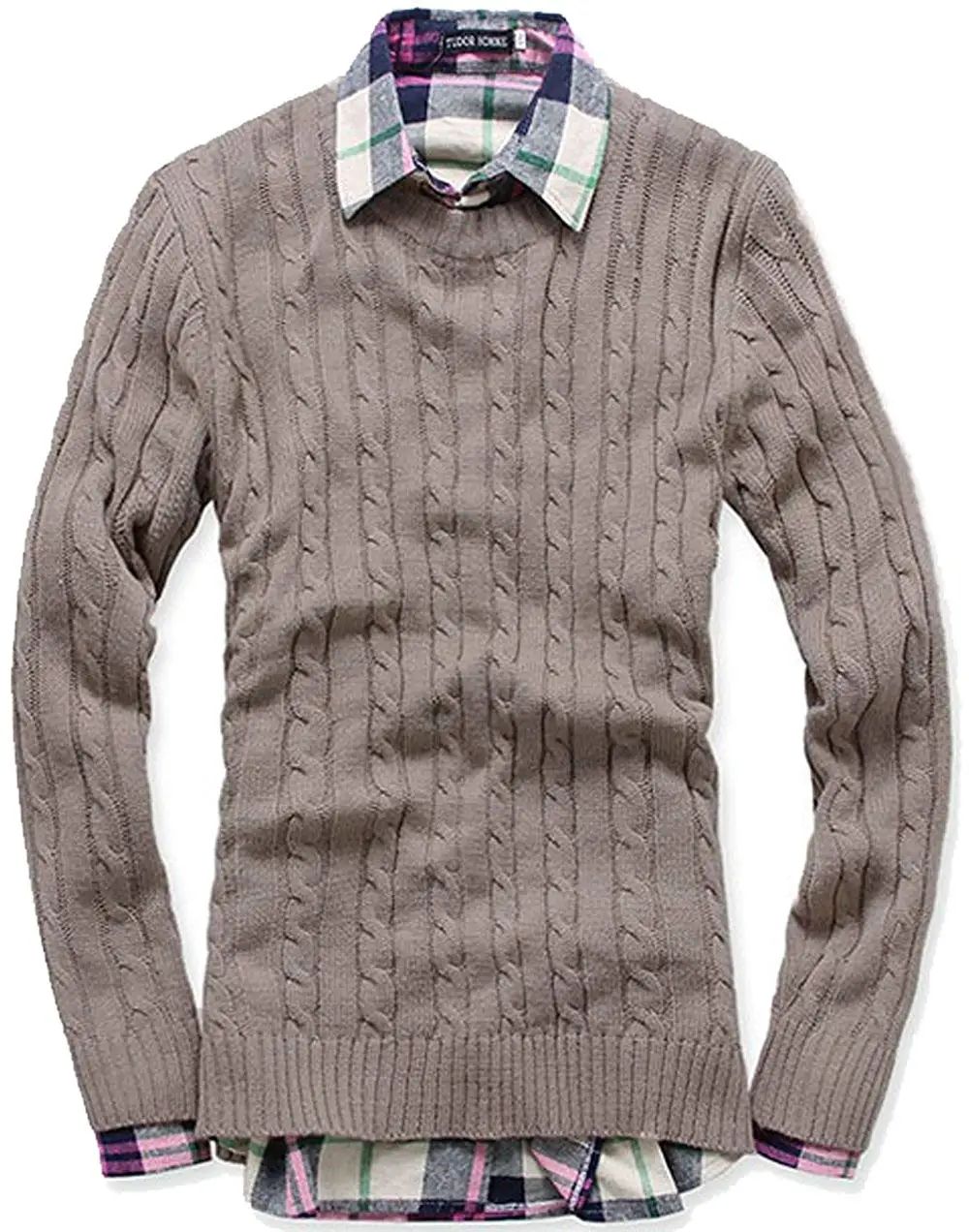 XQS Mens Long Sleeve Round Neck Sweatshirts Casual Pullover Tops