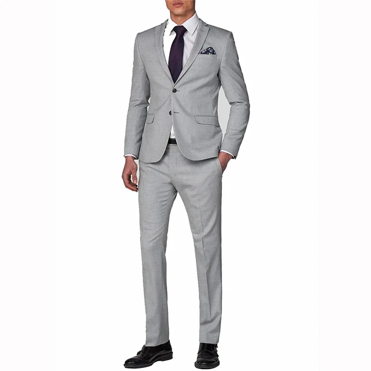 light grey slim fit suit