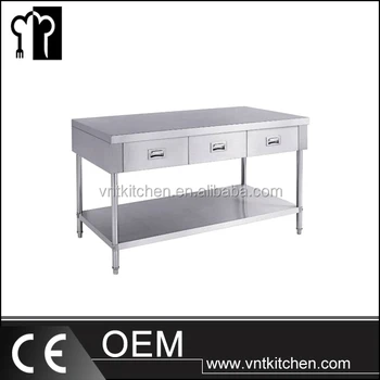 Vnts028 Customized Restaurant Kitchen Stainless Steel Worktable With Vnts028 Customized Restaurant Kitchen Stainless Steel Worktable With Drawers