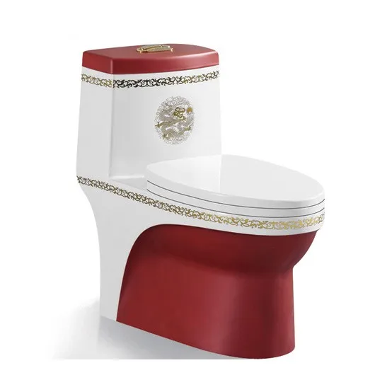 L878 Gold Black&white Colored Iraq Importer Bathroom Ceramic Toilet