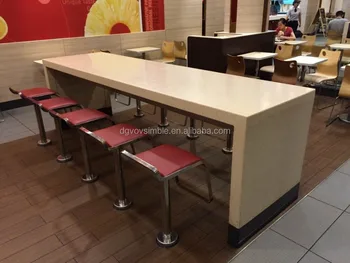 Solid Surface Fast Food Tables Kfc Tables Acrylic Bar Counter