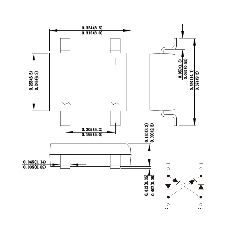 Free Sample 1a 1000v Dbs107g Smd High Current Bridge Rectifiers - Buy ...