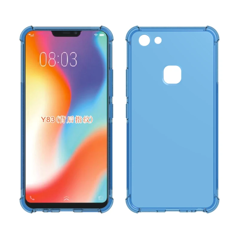 Transparent Shockproof soft Tpu cover case For Vivo Y83