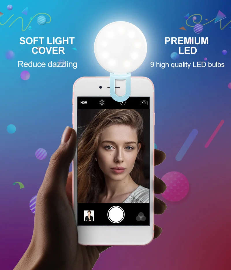 Universal Rk17 Mini Portable Selfie Ring Light Led Flash Light Clip On Cellphone Buy Selfie