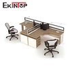 2018 new products Wood office partitions table with drawers for 4 people