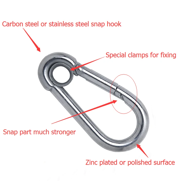 5mm Stainless Steel Metal Snap Hook With Thimble Ring - Buy Stainless ...
