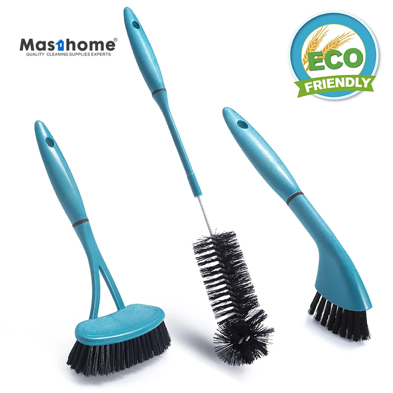 Masthome Ecofriendly Nature Long Recycle Pp Handle Straw Cleaning Dish