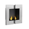 2019 hot sale cheap well polished mirror stainless steel wall mounted bio ethanol fireplace