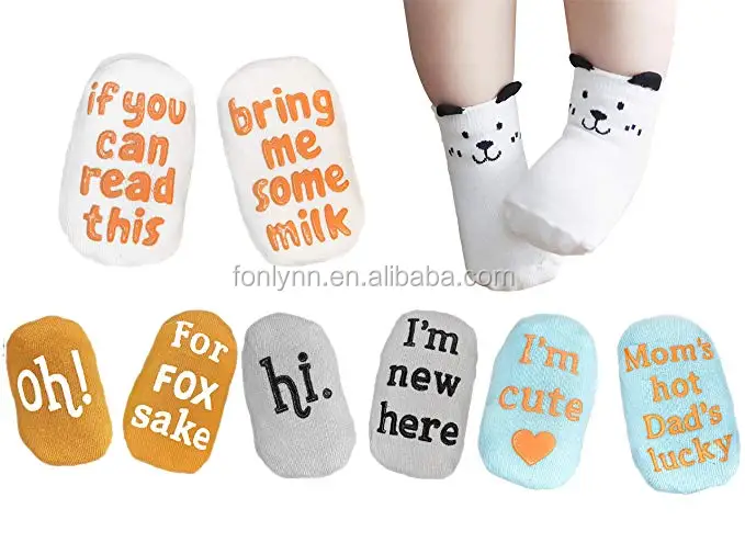 2019 message anti slip milk kid socks girp fashion product baby gift set baby packaged socks