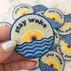 Computer Embroidery Stay Woke Designs patch Clothing Patch With Self Adhesive backing